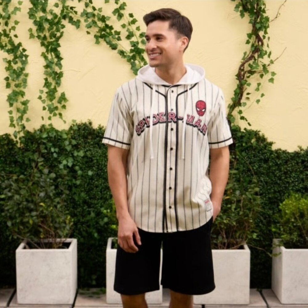 Marvel Spider-Man Striped Baseball Jersey & matching baseball hat